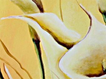 Cuadro moderno Elegante ramo de calas (1 pieza) - motivo floral en tonos amarillos