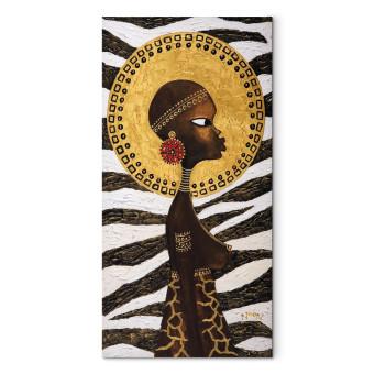 Cuadro decorativo Mujer africana (1 pieza) - retrato de mujer con diseño animal