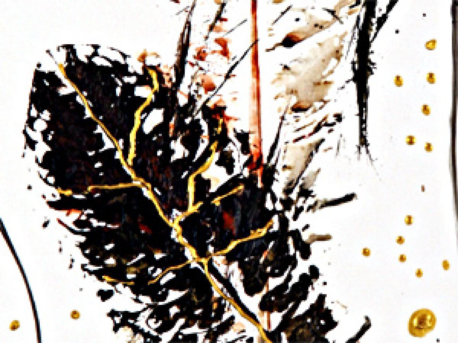 Cuadro decorativo Hojarasca de otoño (3 piezas) - motivo otoñal de naturaleza