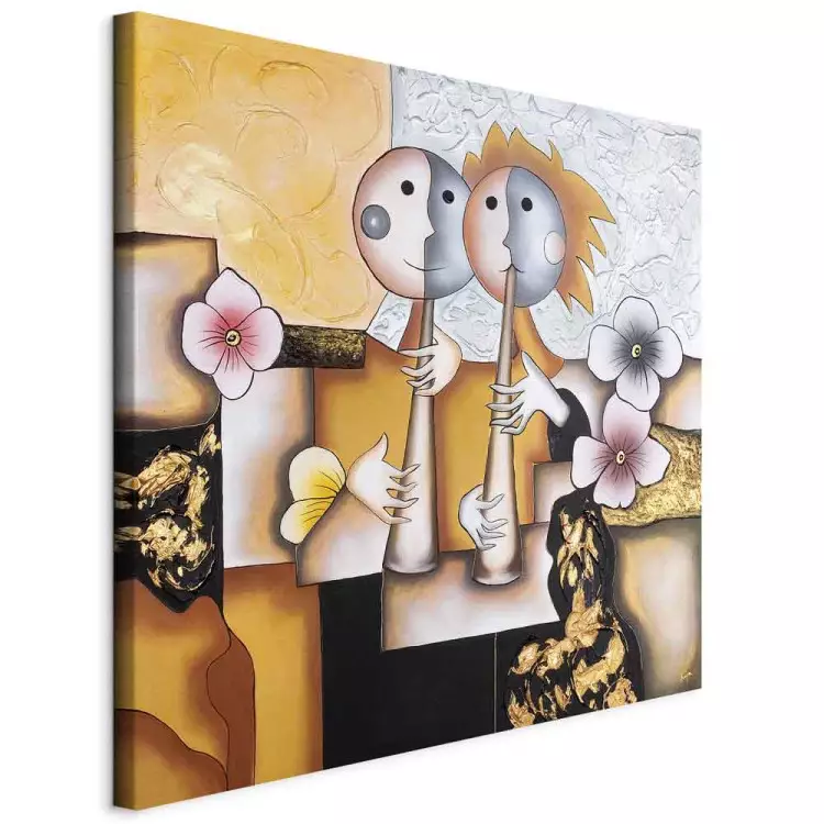 Músicos (1 pieza) - figuras abstractas con flores y diseños