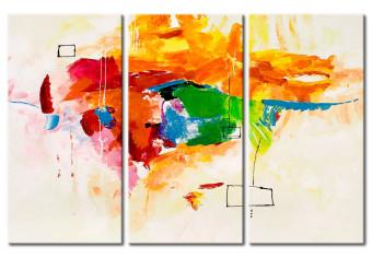 Cuadro moderno Papagayo abstracto (1 pieza) - fantasía colorida en fondo beige