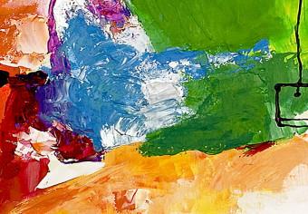 Cuadro moderno Papagayo abstracto (1 pieza) - fantasía colorida en fondo beige