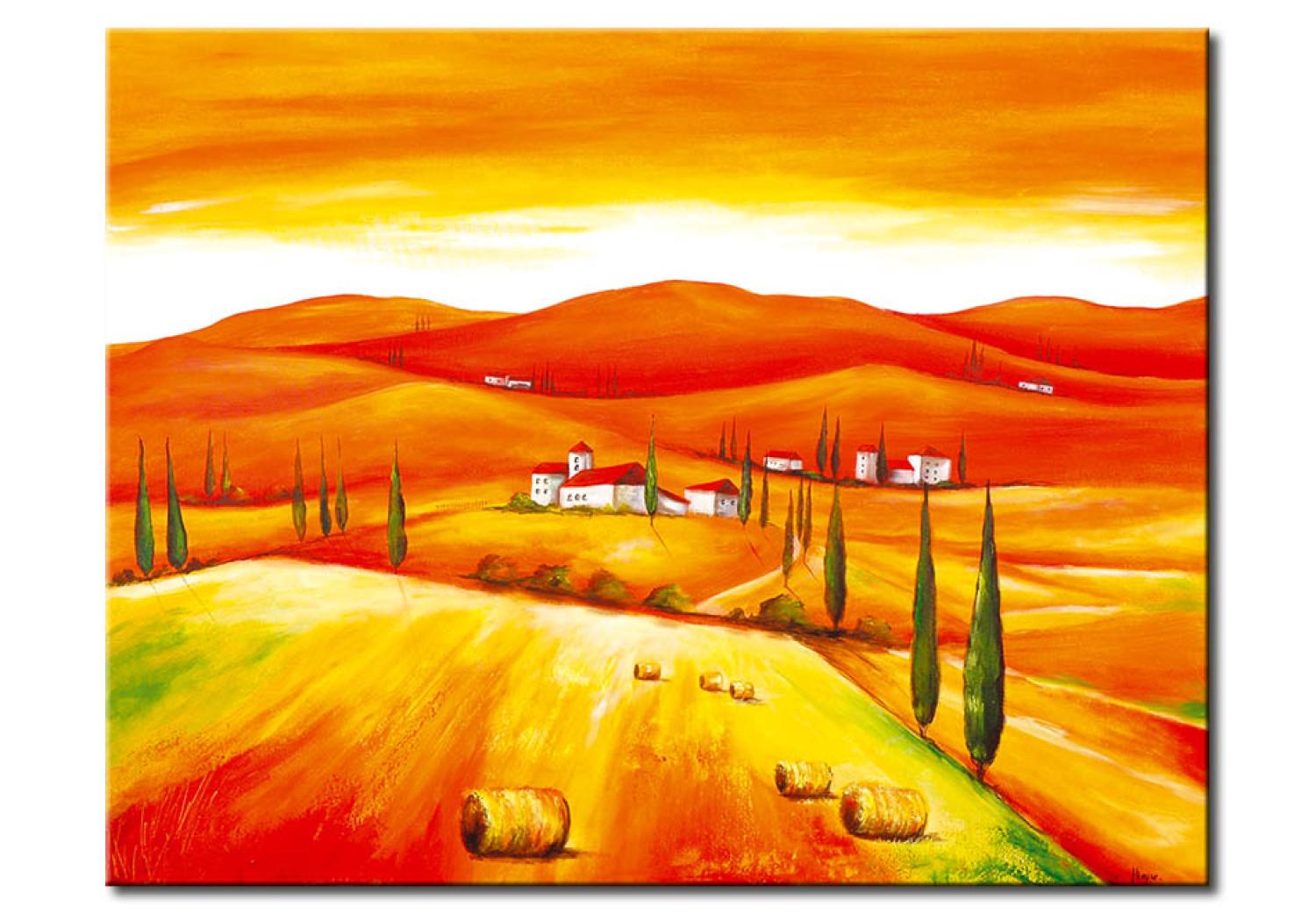 Cuadro Campos toscanos (1 pieza) - paisaje de colinas y arquitectura italiana