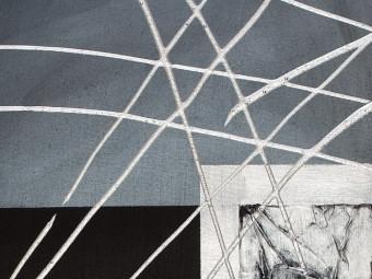 Cuadro Abstracción plata (5 piezas) - composición en tonos grises