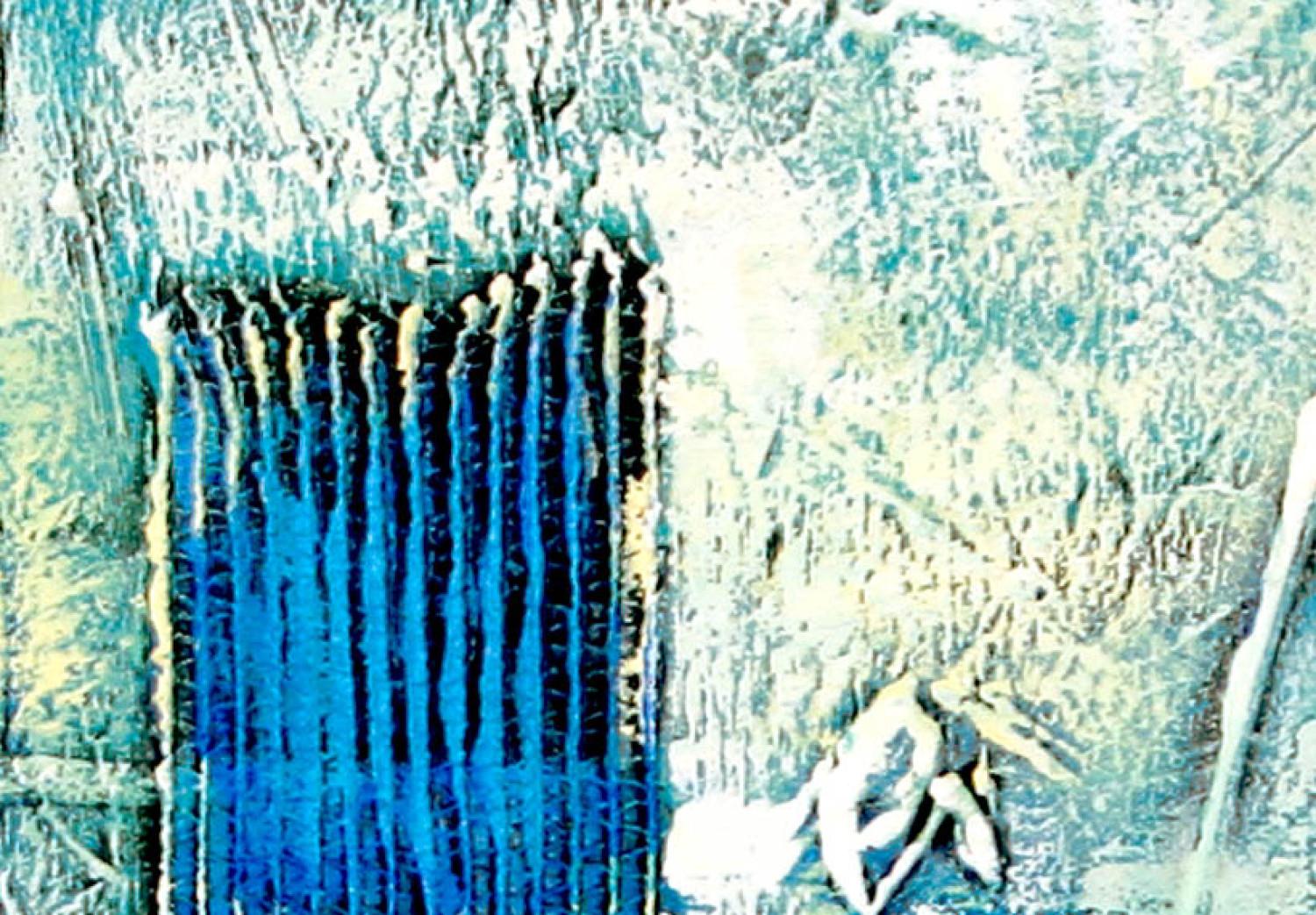 Cuadro decorativo Fantasía (3-piezas) - abstracción azul de textura variada