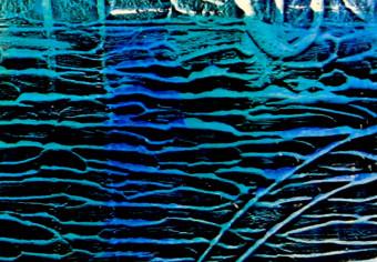 Cuadro decorativo Fantasía (3-piezas) - abstracción azul de textura variada