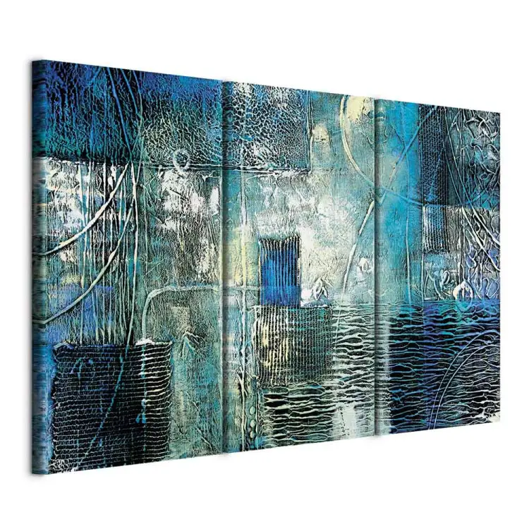 Fantasía (3-piezas) - abstracción azul de textura variada