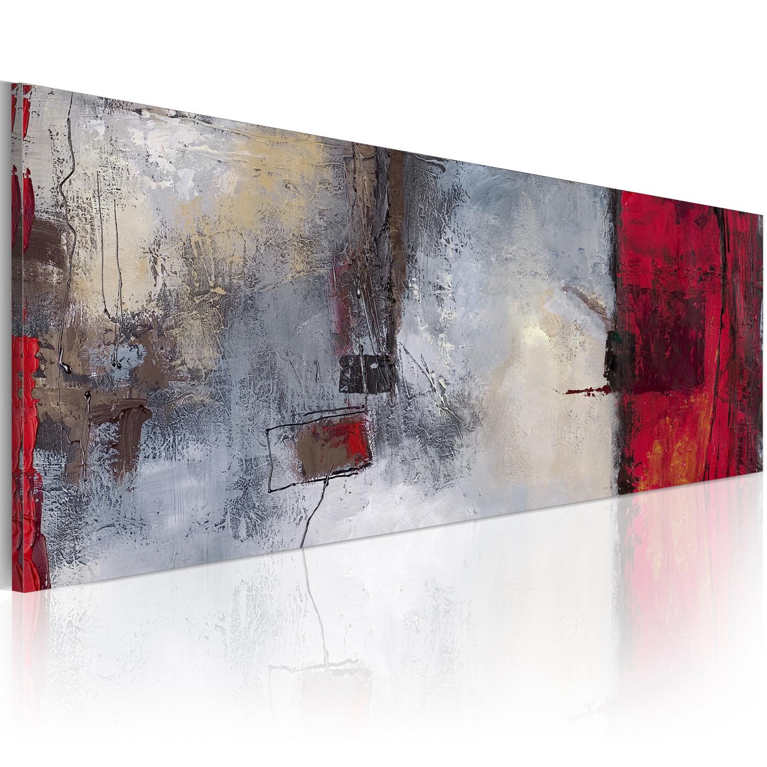 Cuadro decorativo Abstracción roja (1-pieza) - fantasía con efecto de agua fluyendo