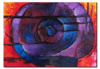 Cuadro Pensamientos coloridos (1 pieza) - abstracción con fósil violeta