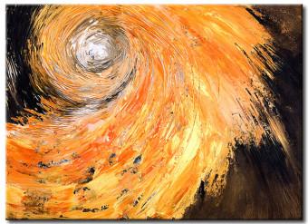 Cuadro moderno Fantasía dorada (1 pieza) - abstracción con remolino energético