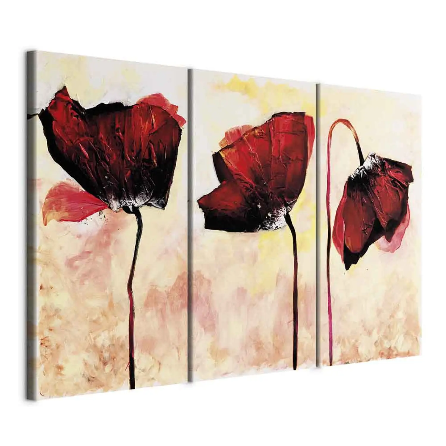 pintura de flores rojas