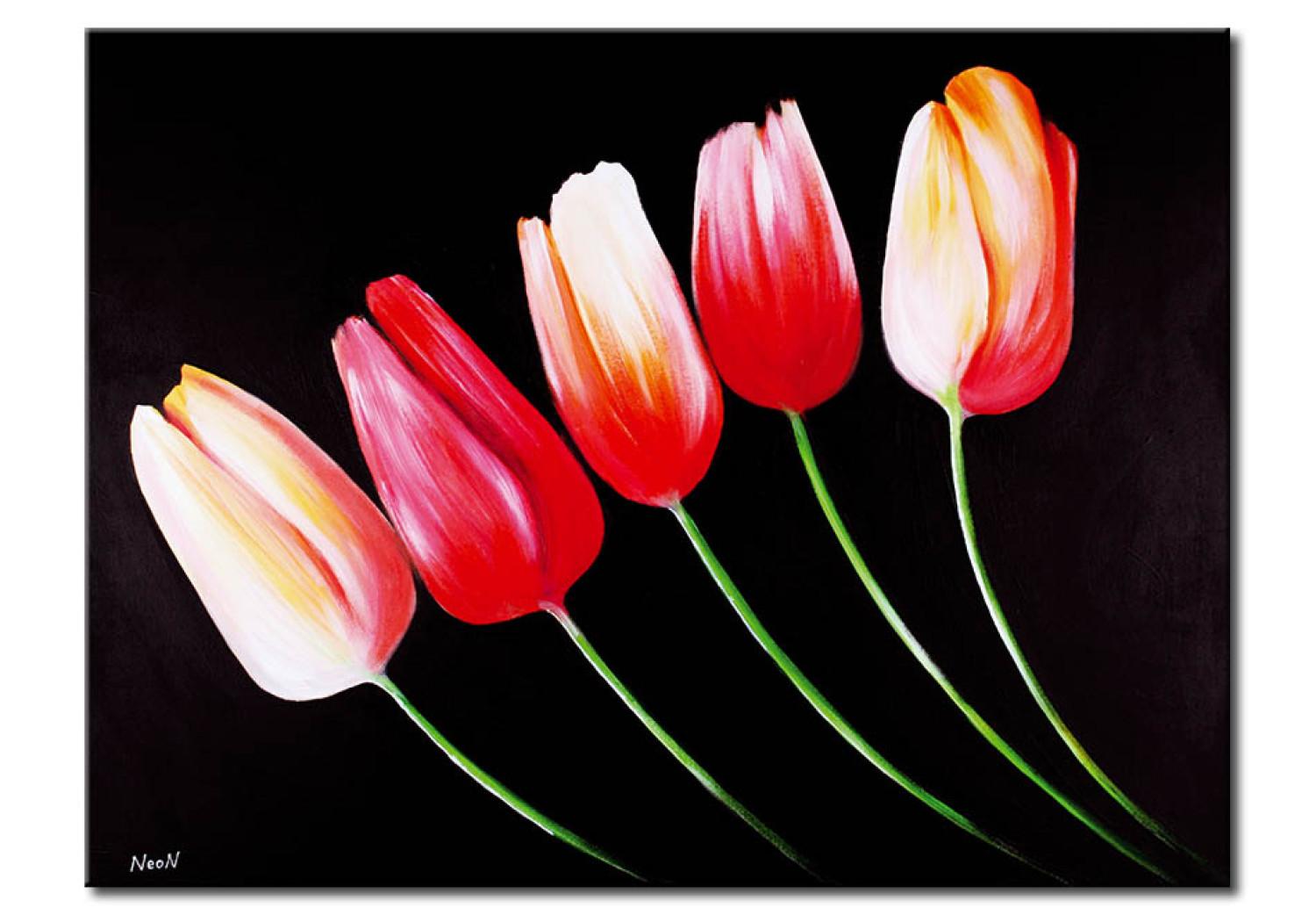 Cuadro moderno Tulipanes misteriosos