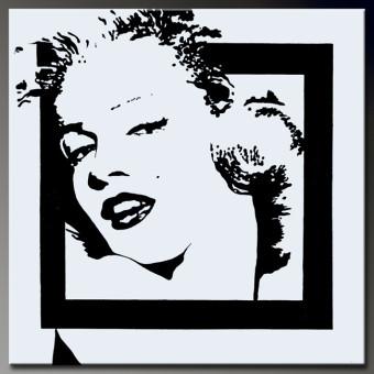 Cuadro decorativo Marilyn clásica - un retrato minimalista femenino en blanco y negro