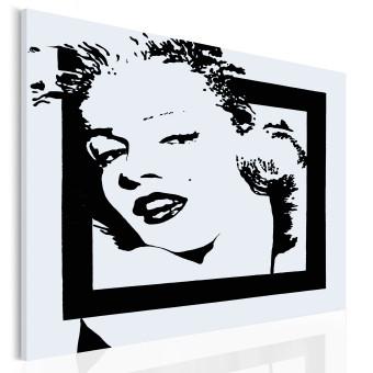 Cuadro decorativo Marilyn clásica - un retrato minimalista femenino en blanco y negro