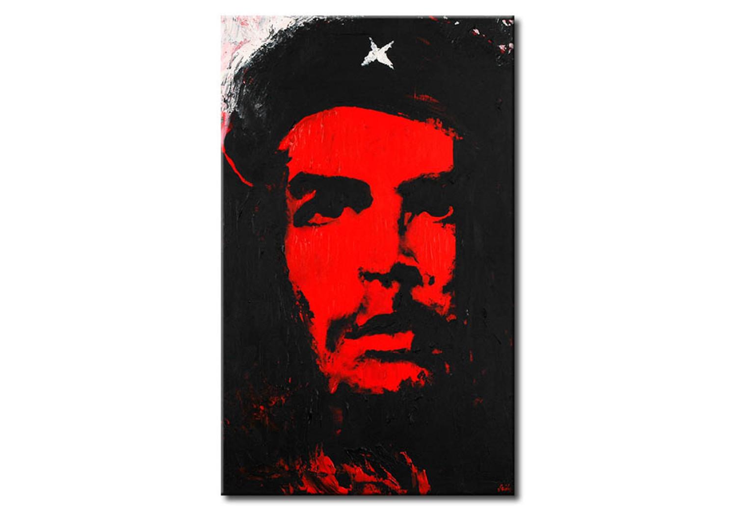 Cuadro decorativo La Revolución Argentina - un retrato en negro y rojo de Che Guevara 