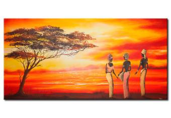 Cuadro decorativo Las africanas y un árbol solitario 
