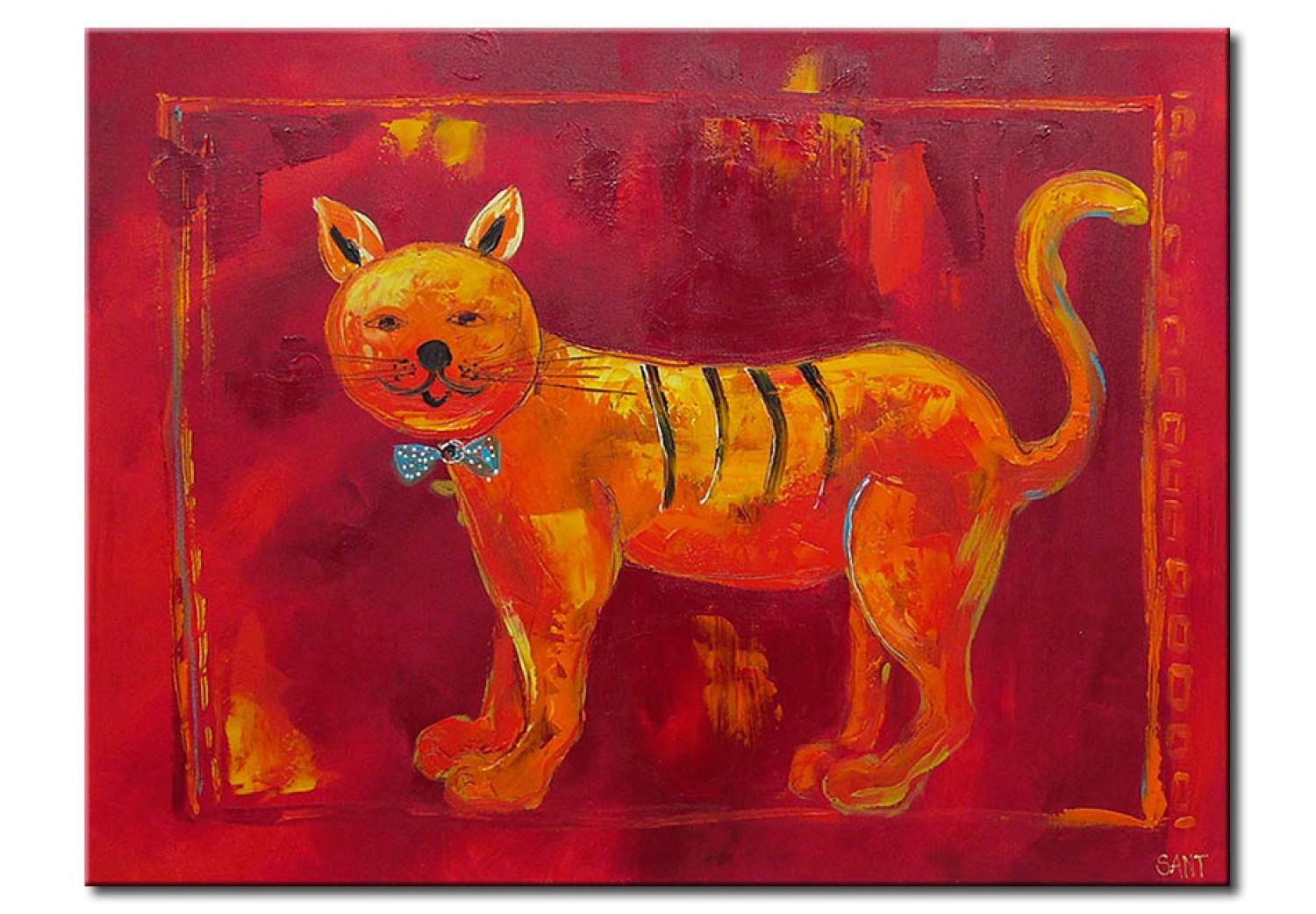 Cuadro decorativo Gato de color naranja 