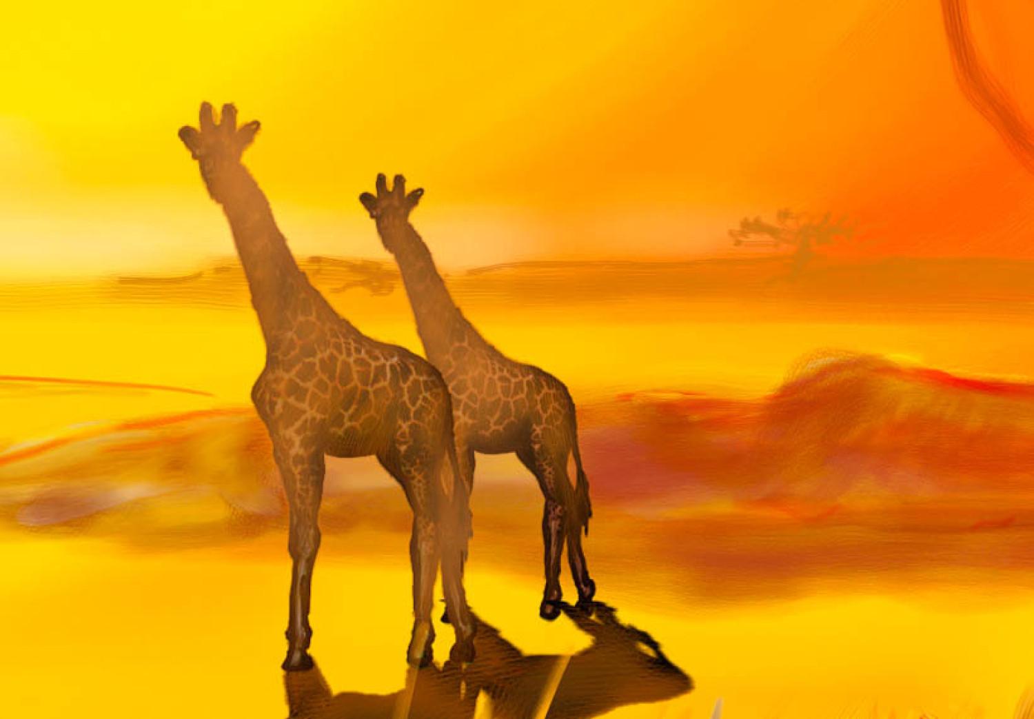 Cuadro decorativo Sunny Africa - el paisaje africano bañado en las rayas del sol