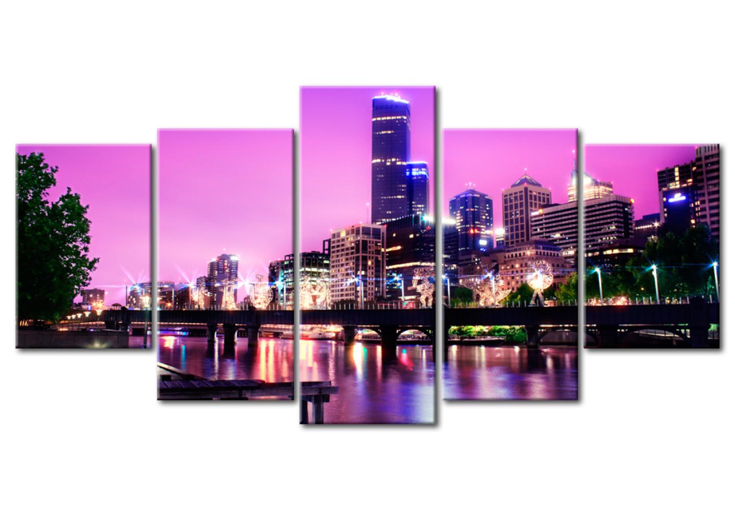 Cuadro Night urban city skyline - Melbourne