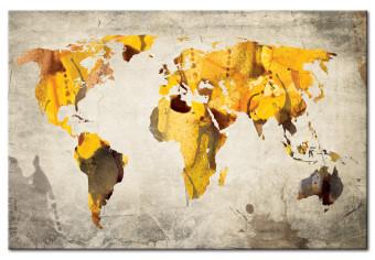 Cuadro Continentes solares (1-pieza) - mapa del mundo pintado con acuarelas