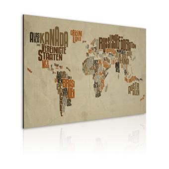 Cuadro decorativo Mapa del mundo (idioma alemán)