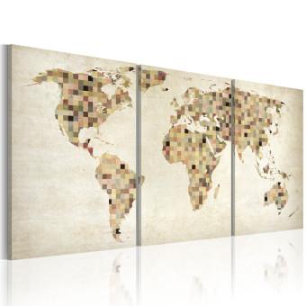 Cuadro El mapa del mundo - cuadrados
