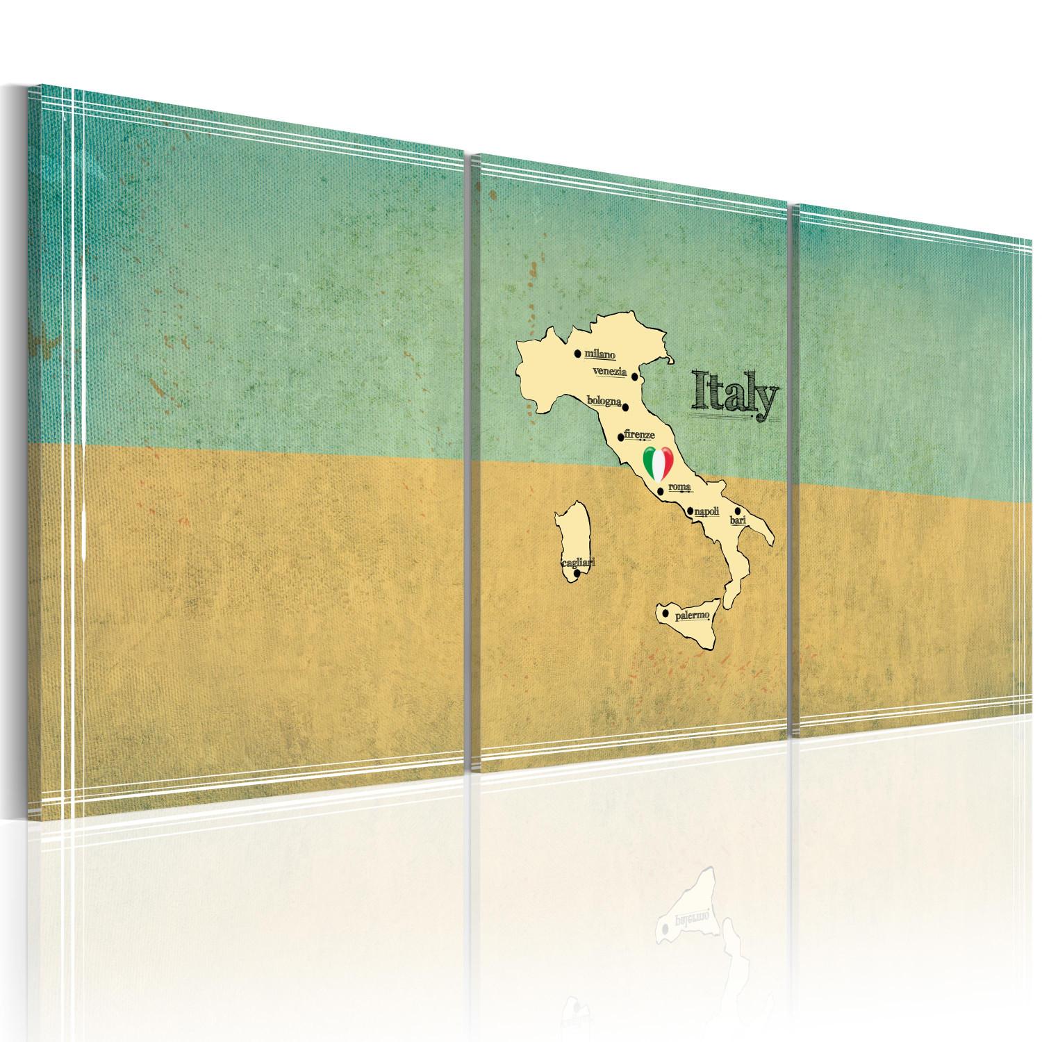 Cuadro decorativo Mapa: Italia