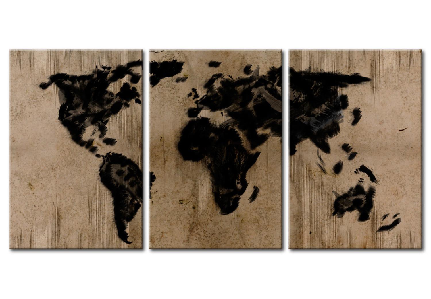 Cuadro moderno Mapa del mundo en tinta