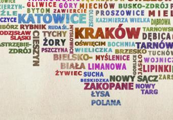 Cuadro Poland - map (Triptych)