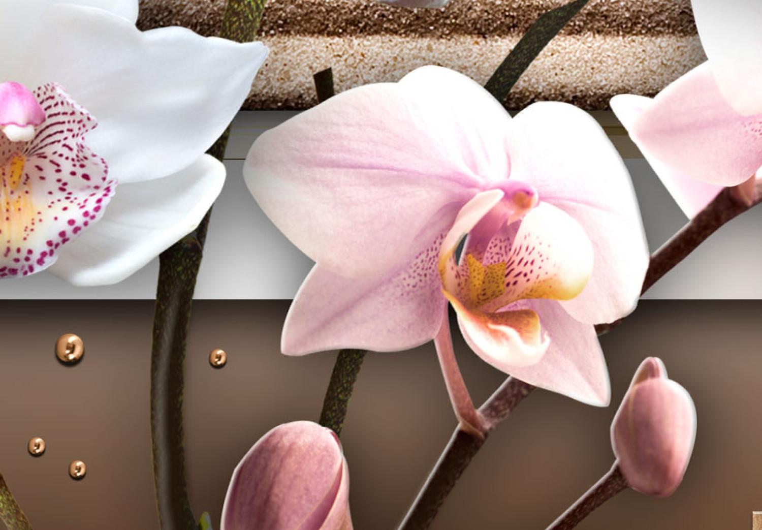 Cuadro moderno Orquídea y jardín zen