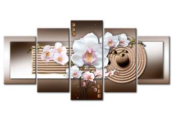 Cuadro moderno Orquídea y jardín zen