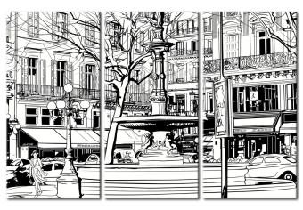 Cuadro decorativo Sketch de plaza parisina