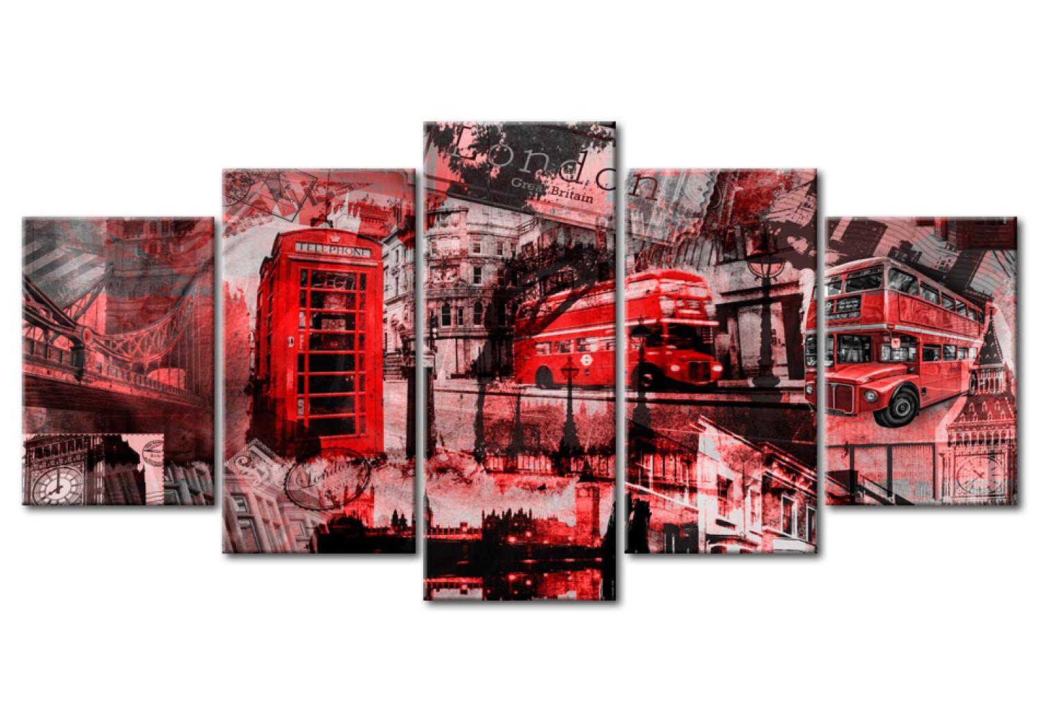Cuadro moderno Londres encolado- 5 piezas