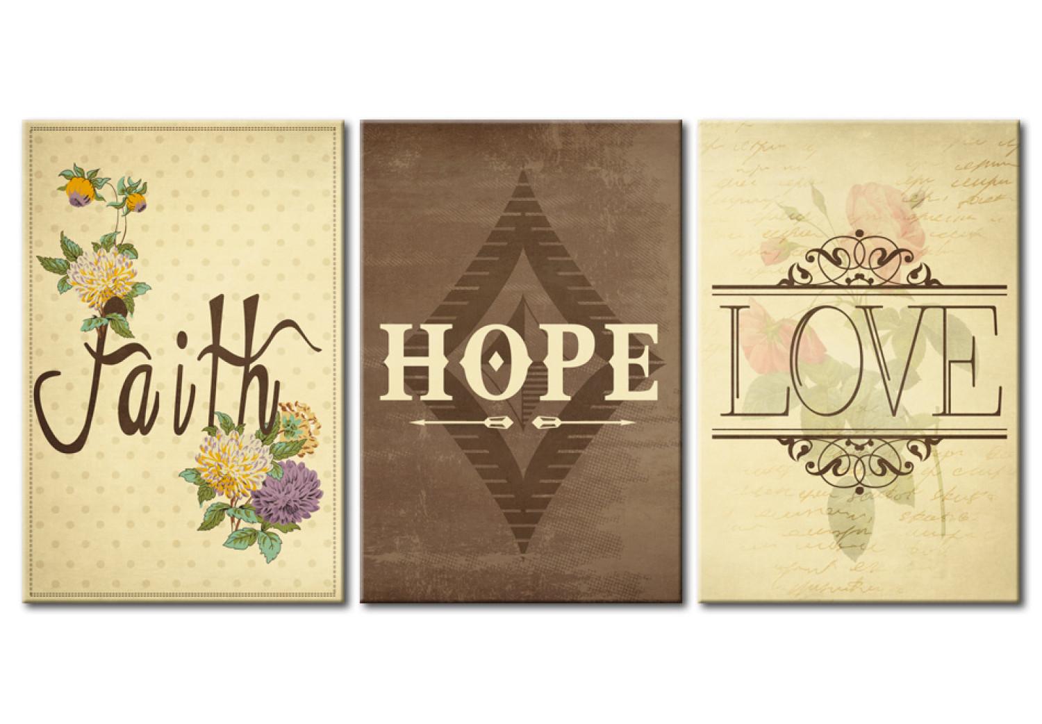 Cuadro decorativo Faith, Hope & Love