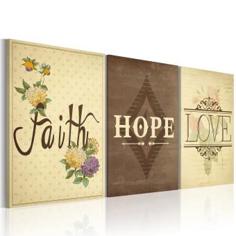 Cuadro decorativo Faith, Hope & Love