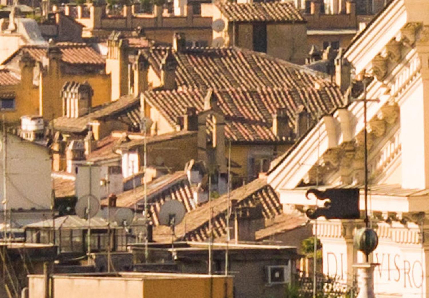 Cuadro moderno Panorama Romana - arquitectura de la ciudad italiana en un día soleado