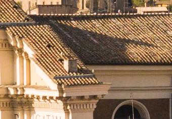 Cuadro moderno Panorama Romana - arquitectura de la ciudad italiana en un día soleado