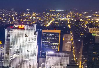 Cuadro moderno Nueva York de noche - panorama aéreo de la ciudad estadounidense