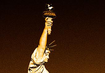 Cuadro decorativo Estatua de la libertad en amarillo 