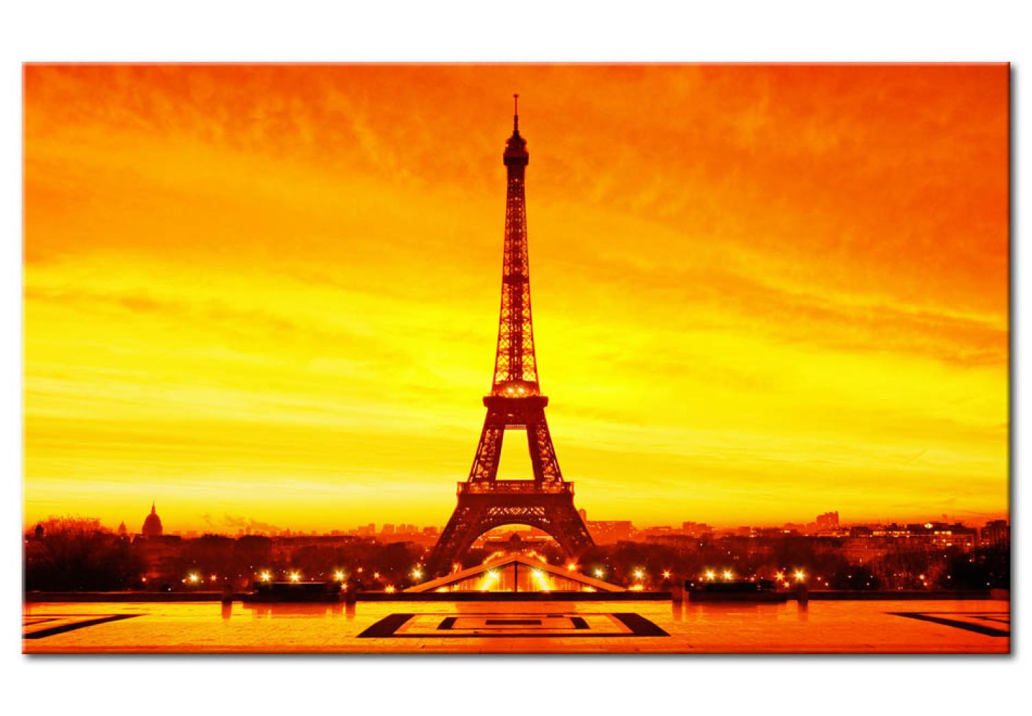 Cuadro decorativo Paris en naranja