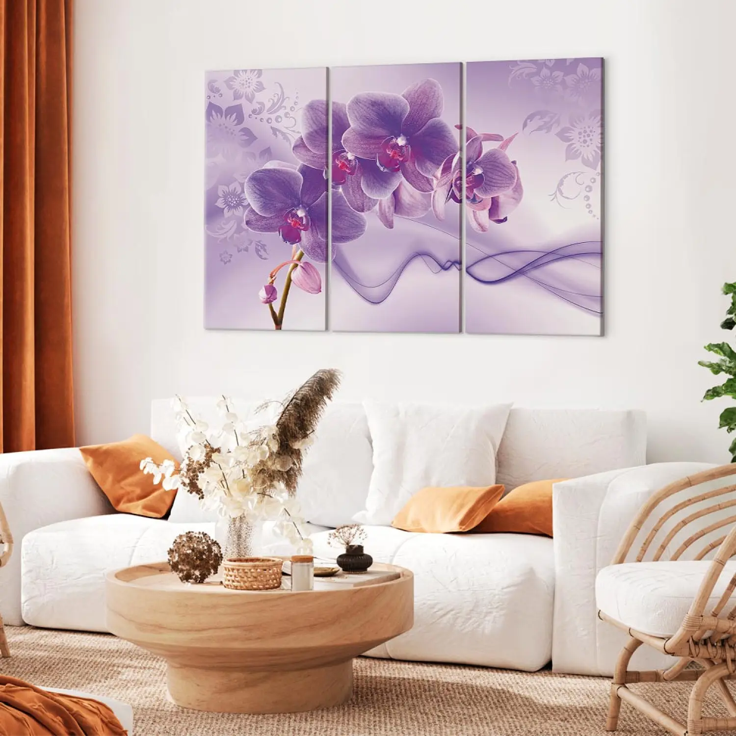 Cuadro Orquídea etérea - violeta impreso en lienzo para pared
