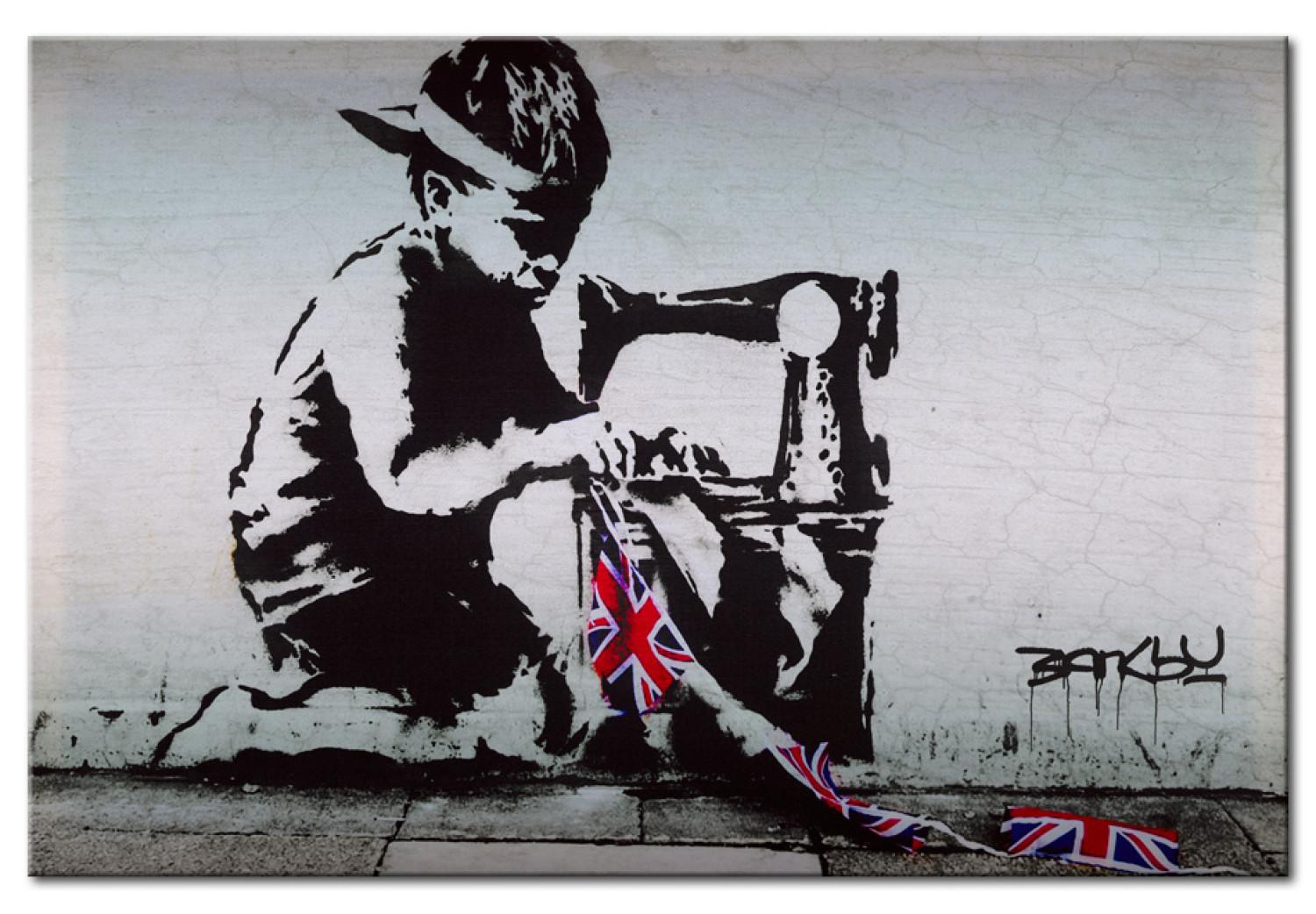 Cuadro decorativo Union Jack Kid (Banksy)