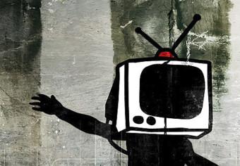 Cuadro decorativo Baile de las cabezas TV (Banksy)