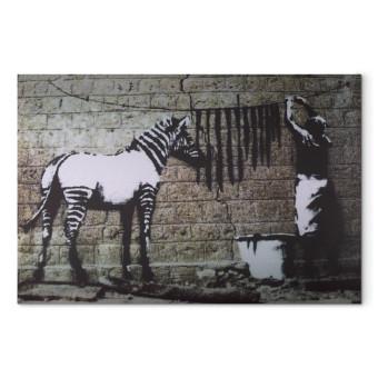 Cuadro decorativo Zebra lavandose (Banksy)