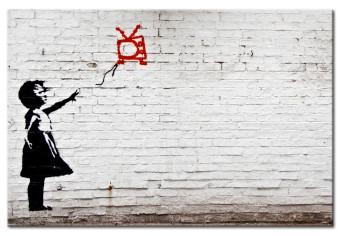 Cuadro Chica con televisor (Banksy)
