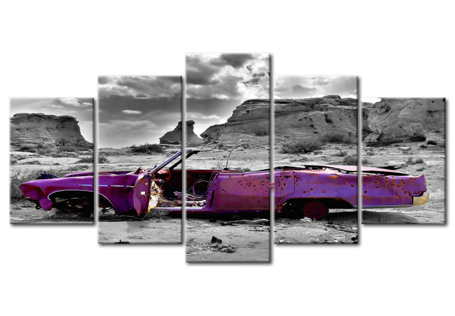 Cuadro decorativo Coche retro en el Desierto de Colorado - 5 piezas
