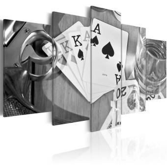 Cuadro decorativo Noche de póker - tema en blanco y negro