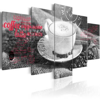 Cuadro Coffe, Espresso, Cappuccino, Latte machiato ... - black and white