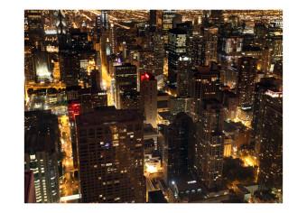 Fotomural a medida Arquitectura nocturna - panorama de rascacielos de Chicago en EE.UU.