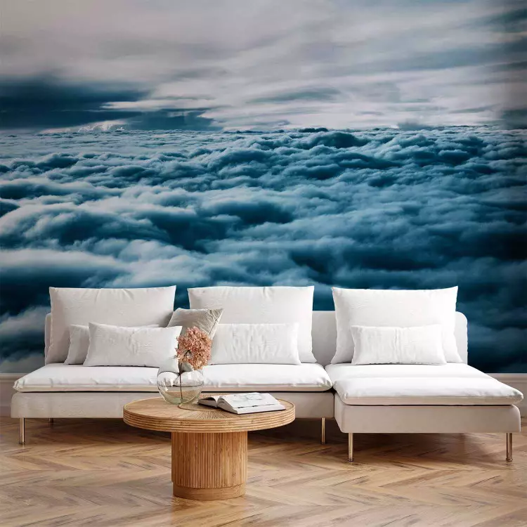 Fotomural decorativo Caminando por las nubes - paisaje de cielo lleno de nubes tormentosas